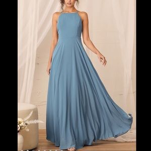 NWT Lulus Mythical Kind of Love Dress Slate Blue